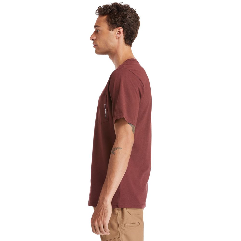 Timberland Μπλουζάκια Ανδρικα Μπορντο - Pro® Short Sleeve Base Plate Wicking - Greece 8356049-RQ